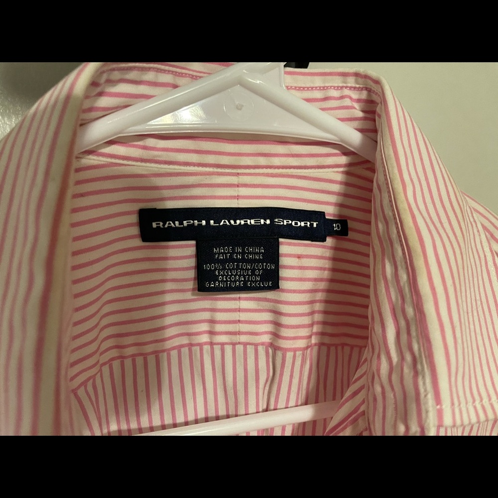 Ralph Lauren pink and white stripe button down